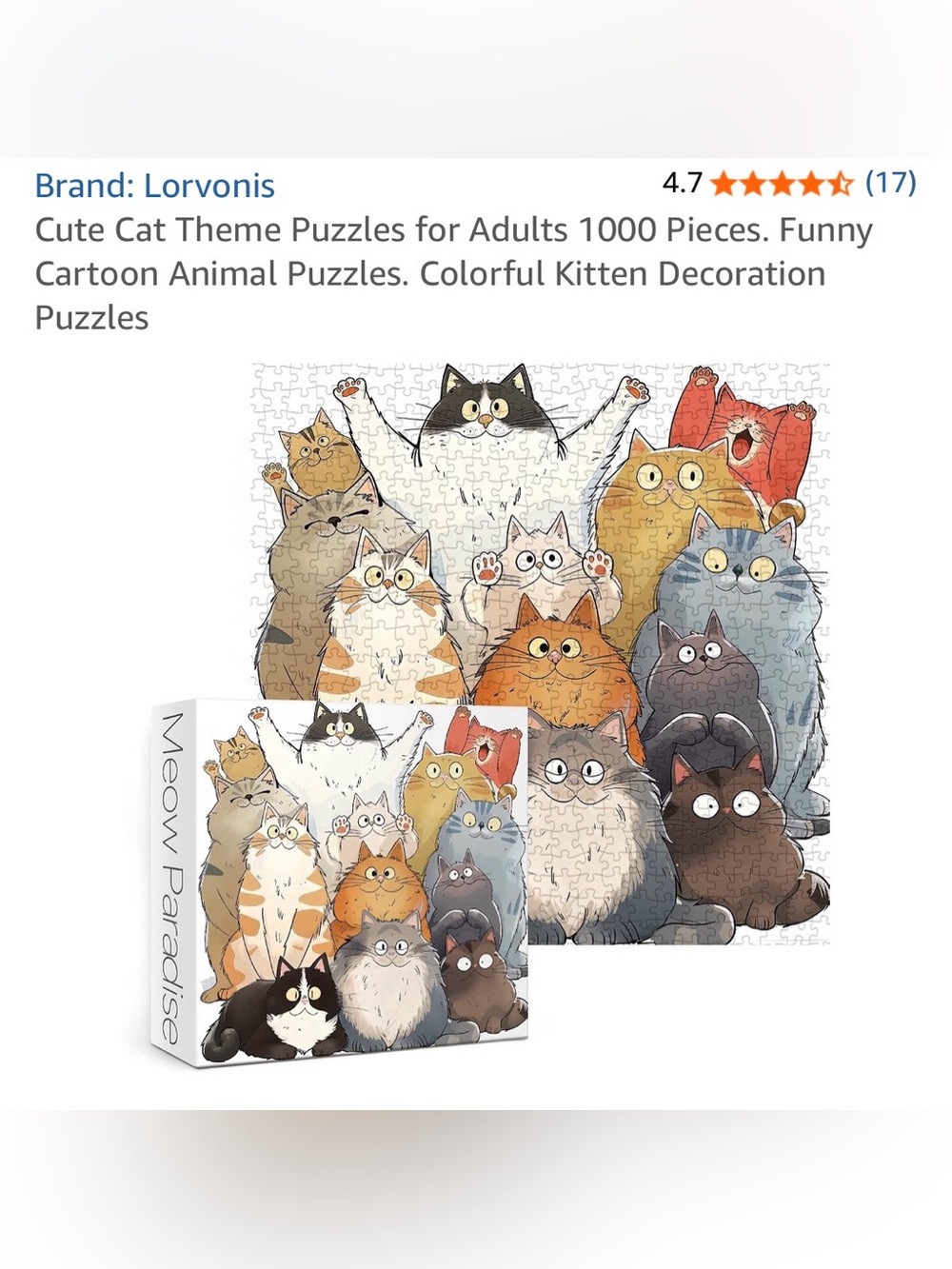 Colorful Cat Crew Puzzle - Multicolored - Picture 2 of 8